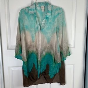 Chico’s kimono style lightweight sheer loose top